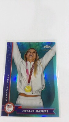 Oksana Masters 2024 Topps Chrome Olympics Aqua Refractor 189/199