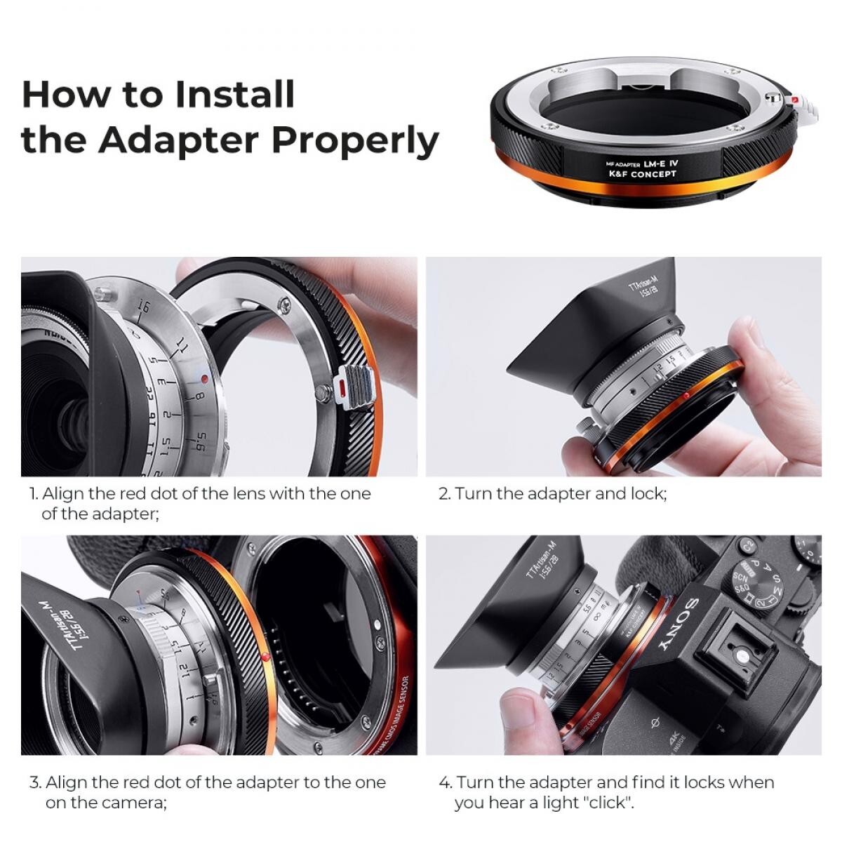 Leica Macro Adapter M Leica M To Sony E Adapter,K&F Concept Lens