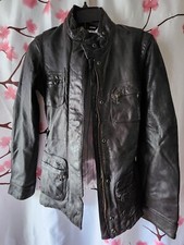 Gap Women's Black 100% Genuine Leather Belted Zipper Moto Jacket Coat Size Xs