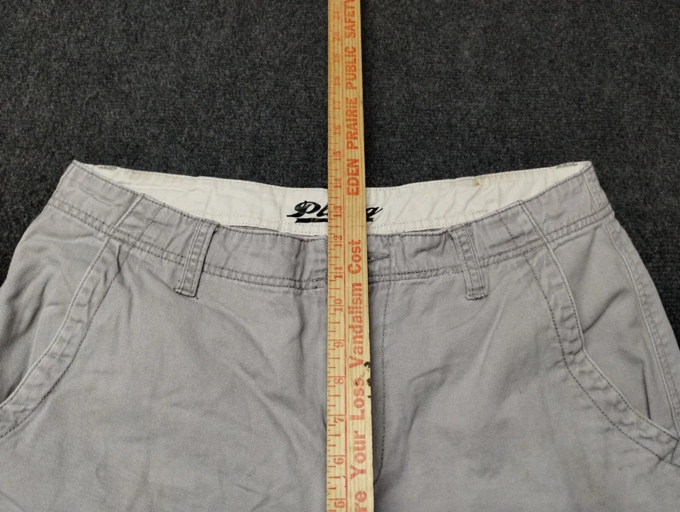 Shorts cargo plug vintage masculino 34 cinza cintura alta 11 "costura interna Y2K - Imagem 4 de 4