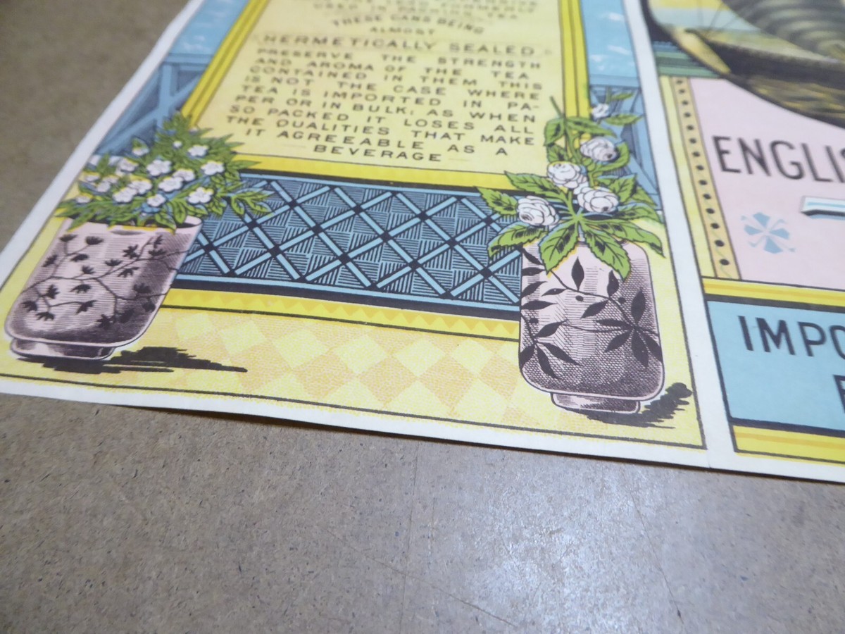 ORIGINAL CASE LABEL VINTAGE SAN FRANCISCO C1880-1890 JAPAN TEA