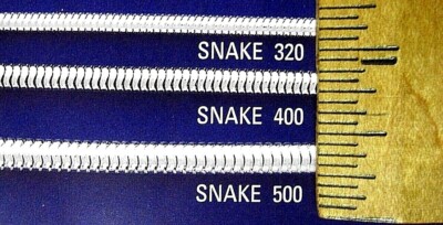 Flexible Snake 3.2 mm & 4 mm Sterling Silver Chain & Bracelets  .925