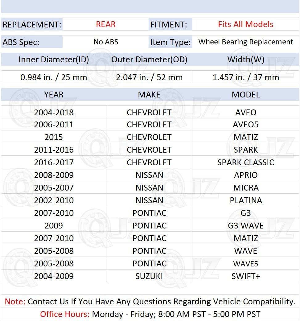 [REAR(Qty.2)] Wheel Bearing Module For Nissan Aprio Micra Platina