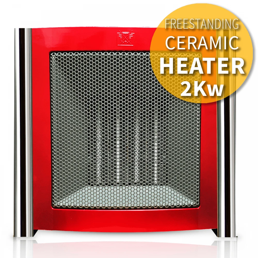 Prem-I-Air Efficient Electric 2Kw 8u0026#034; Red Square Ceramic Heater Safety  Protection | eBay