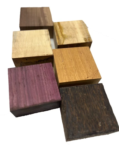 Combo Pack of 6 Multispecies Bowl Platter Turning Lumber Wood Blank 4" x 4" x 2"