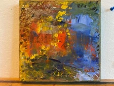 Abstract Original Art Oil Painting, 8x8, Great Gift