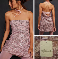 Free People Night Gaze Mini Sequin Dress, Pink - X-SMALL - BNWT SEALED - RRP £88