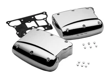HARLEY CHROME 2-PIECE TWIN-CAM JOHNREED ROCKER BOX PAIR 1999-17 DYNA S/T TOURING