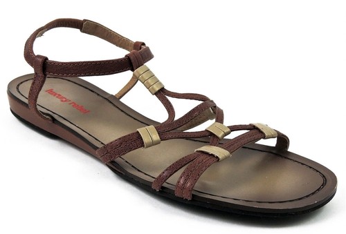 Luxury Rebel Women's Carrie Demi Wedge Sandals Cognac Brown Size EU 39/US 9 M