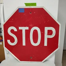 Stop Sign 30" Authentic Retired Street Traffic Road Sign Lot 12-480