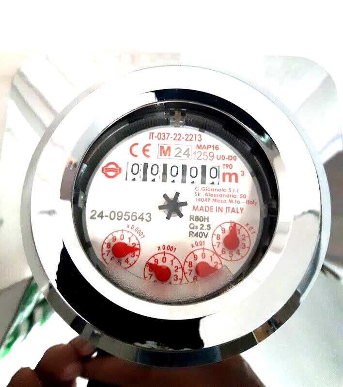 CONTATORE ACQUA INCASSO OBLO' PLUS  1/2" GIOANOLA ORIENTABILE PLACCA CROMATA - Immagine 2 di 4