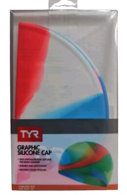 TYR Graphic Silicone Multi-color Wrinkle Free Youth Size (Age 10+) NEW