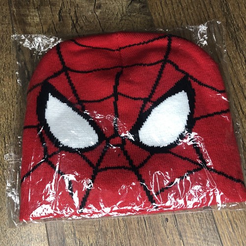 Marvel Youth Spiderman Winter Beanie and Warm Gloves Red