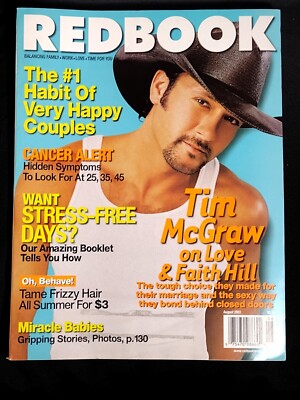 Redbook Magazine August 2003 Tim McGraw On Love & Faith Hill + Miracle Babies