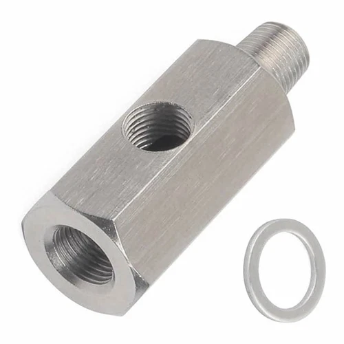 1/8'' BSPT Oil Pressure Sensor Tee to 1/8'' NPT Adapter Turbo Supply Feed Gauge - Bild 3 von 6