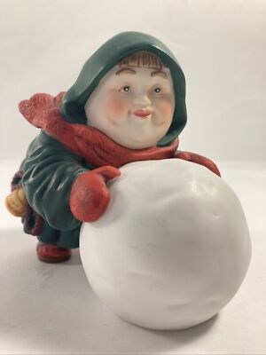 Vtg Dept 56 Merry Makers Sebastian the Snowball Maker Monk Christmas Figurine