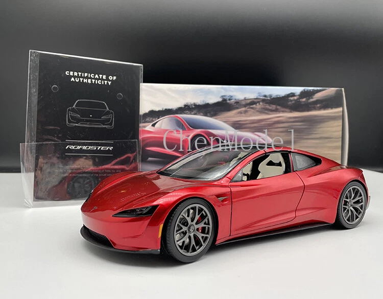 Tesla Roadster 2020 Metal Diecast Model Car 1:18 Scale Red