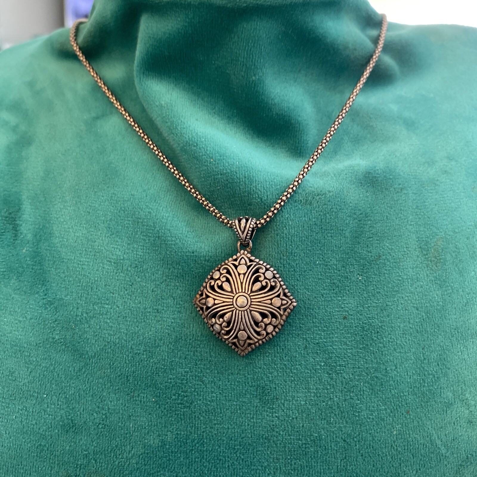 SOLID STERLING SILVER Signed ATIID" FIGREE Diamon… - image 1