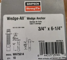 Wedge-All Concrete Insert Wedge Anchor 3/4"x 6-1/4" Simpson Strong-Tie