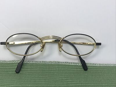 Vintage TIFFANY LUNETTES TJ19 Platinum Black Gold Made in Italy 48 23 Jazz  Rare