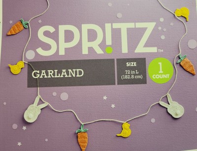 Spritz Easter Crocheted Garland 72  Bunny Carrot Chick 2022 Macrame 6ft