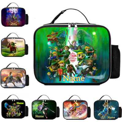 The Legend Of Zelda Personalised Leather Insulated Lunch Bag Boys Girls  Food Box UK