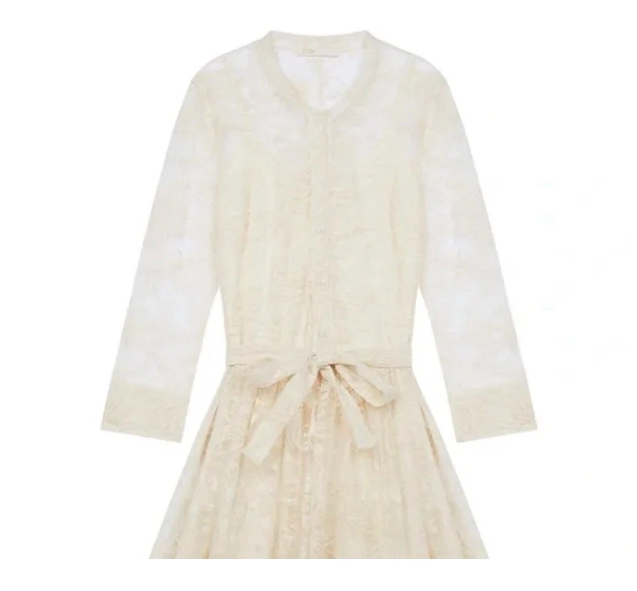 OFF WHITE Abito Maje avorio bianco sporco nuovo pizzo taglia 10 nubilato sposa festa natale