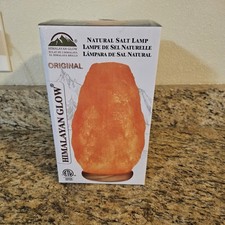 Himalayan Glow Natural Pink Salt Lamp with Dimmer  Neem Wooden Base 6-8 LBS NEW
