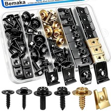 60Pcs U-Nut Clips and Body Bolts Screws Assortment Kit, 10 Sizes Auto Car U Clip