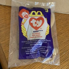 Ty Teenie Beanie Baby Bones The Dog 9 McDonalds Happy Meal Toy 1998 Unopened