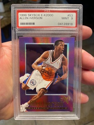 ~HIGH-END PSA 9 ALLEN IVERSON 1996 SKYBOX EX-2000 ROOKIE CARD TOUGH GRADE