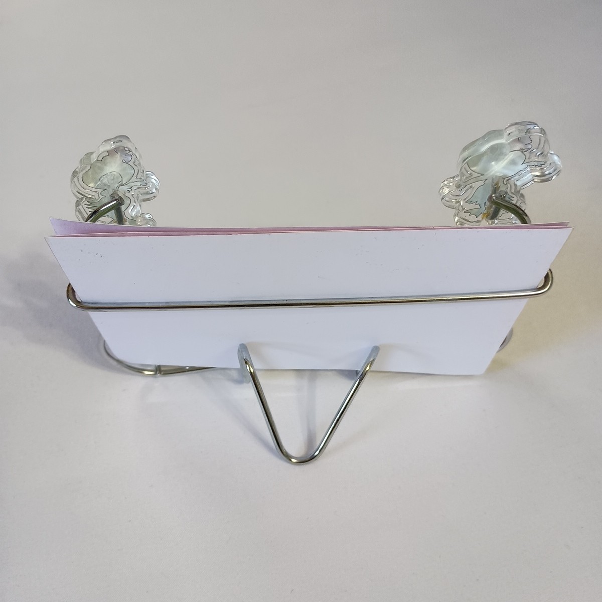 Decorative Frogs Chrome Metal Recipe Card Holder Display Stand