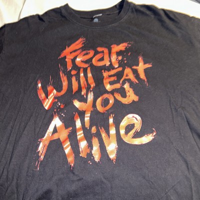 Universal Studios Halloween Shirt Mens XL Black Fear Will Eat You Alive Horror