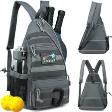 Pickleball Bag, Tactical Pickleball Backpack for Women Men, Adjustable Sling ...
