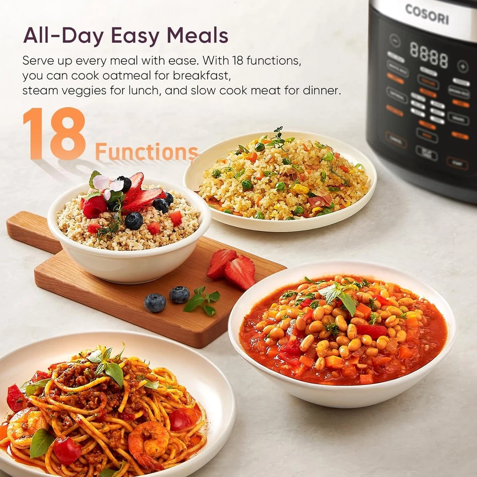 Arrocera 10 Tazas, 24H Mantener Caliente, Olla Interior Cerámica Antiadherente, 18 Funciones Fuz Foto 2 de 4