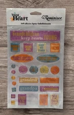 Reminisce GRANDPARENTS Epoxy Embellishments Dimensional Stickers Scrapbook NEW
