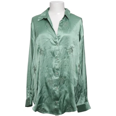 Zara, chemisier, taille : XL, vert, polyester, fleurs, satin, femmes #ICe - Photo 1/4
