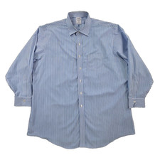 Brooks Brothers Regent Shirt Size 18-33 Blue Striped Button-Down Supima Cotton