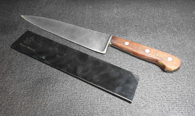 Vintage DEXTER 8910 Chef Butcher Knife 9.5” CARBON STEEL 14.75