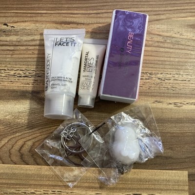 Beauty Society Travel Kit Oily Acne Mask Immortal Eyes Nail Buffer Bunny Key 