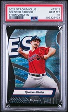 2024 Topps Stadium Club Baseball Spencer Strider Triumvirates #TRI12 PSA 10