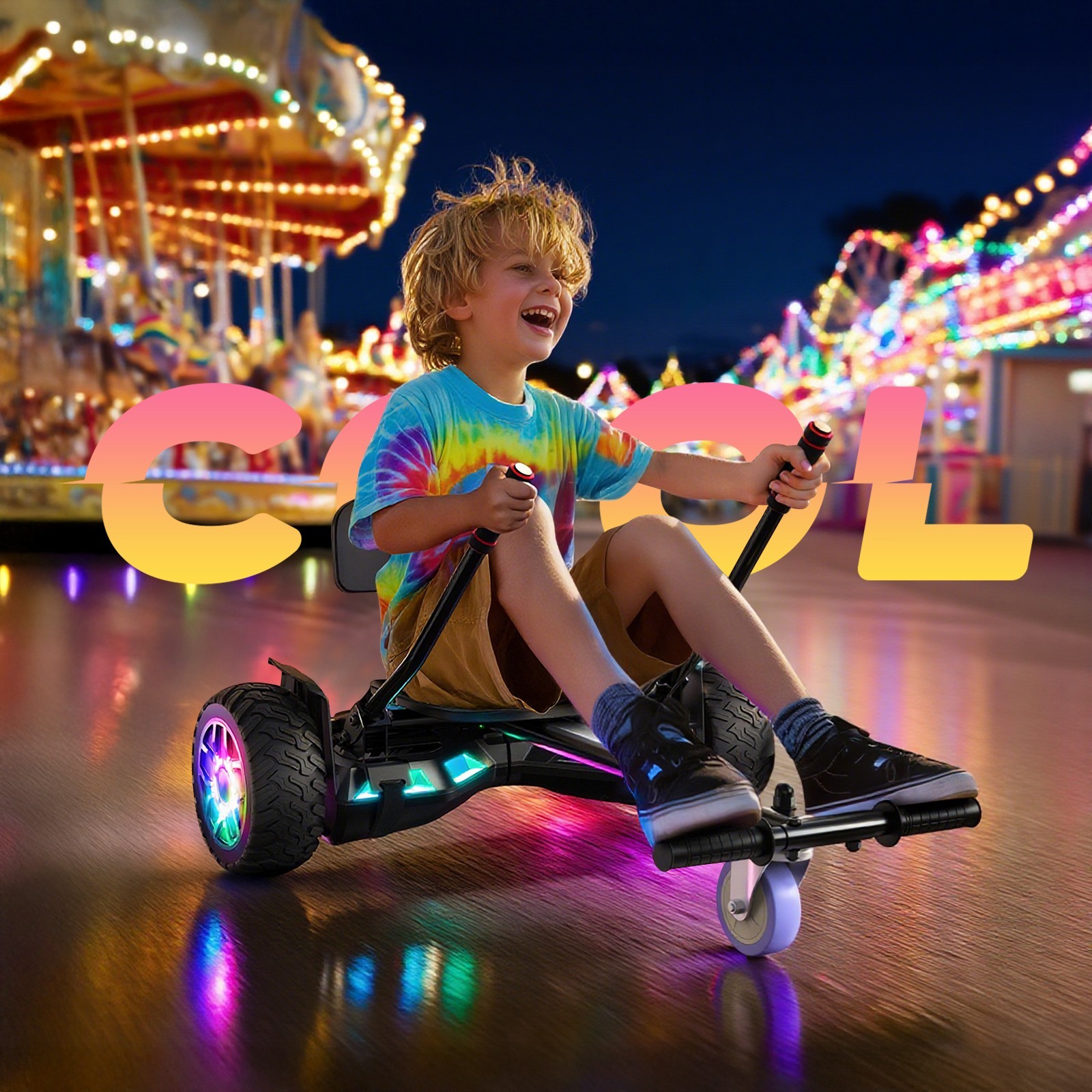 8.5'' LED Hoverboard Off-Road Bluetooth Electric Self-Balancing & Go Kart Seat