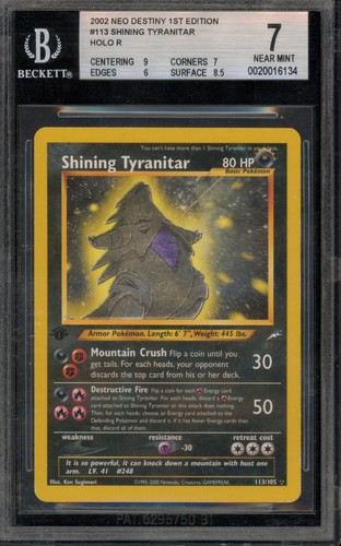 Shining Tyranitar (1st Edition) graded BGS 7 for sale on eBay