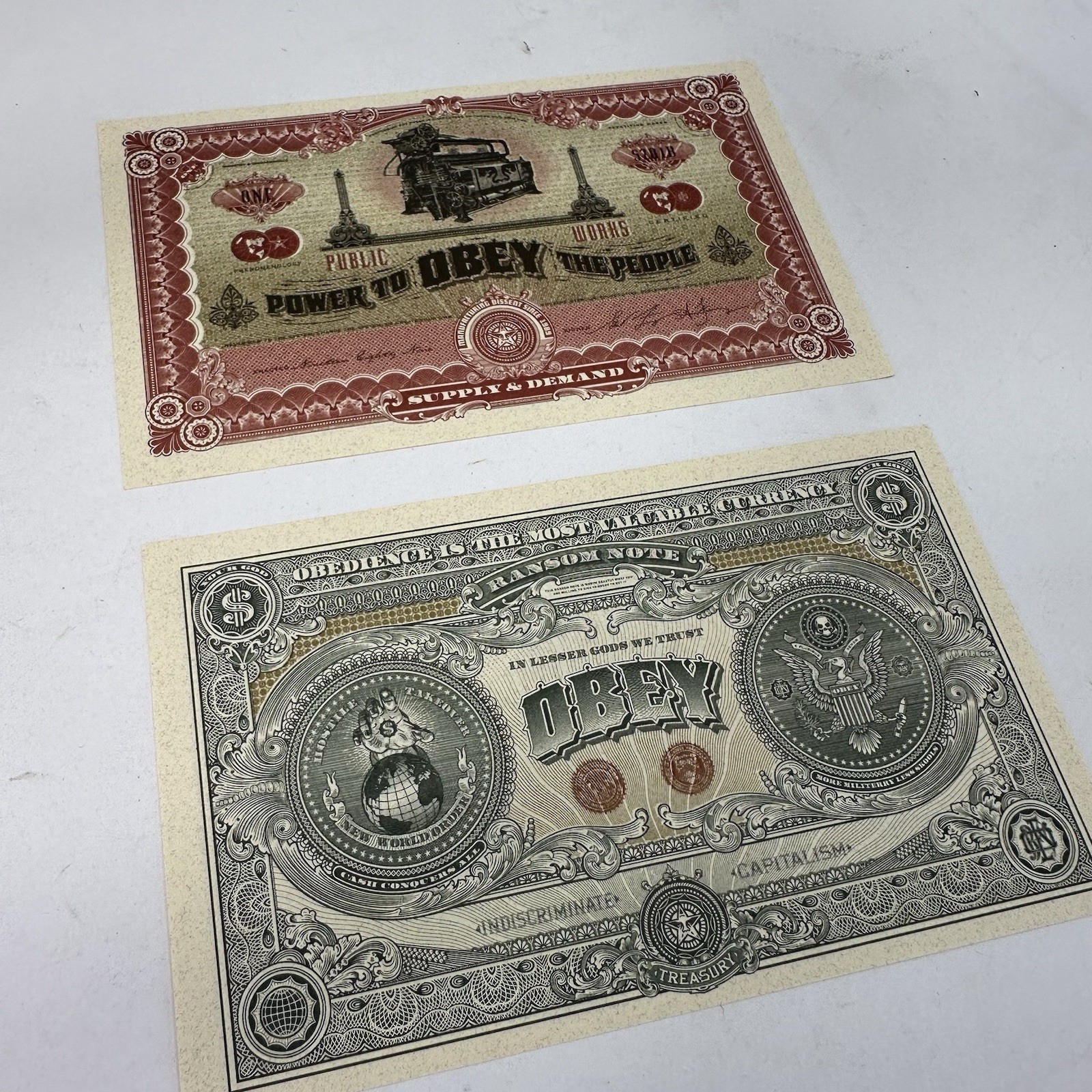 Shepard Fairey OBEY GIANT Supply & Demand Currency E Pluribus Venom PRINT Money
