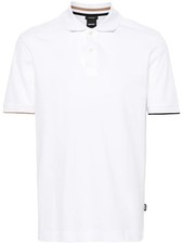 Hugo Boss Men's Parlay 211 Pique Cotton Short Sleeve Polo Shirt, White