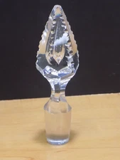 5-1/2" Heavy Crystal Glass Notched 6-Sided Arrowwheaad Decanter Bottle Stopper