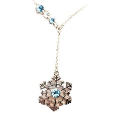 Disney Frozen Snowflake Necklace with Blue Rhinestone
