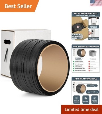 Versatile 1000ft Heavy-Duty Black PP Strapping Roll - Ultimate Secure Solution