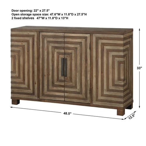 Uttermost Layton Wood and Metal Geometric Accent Console Table in Natural - Picture 9 of 9