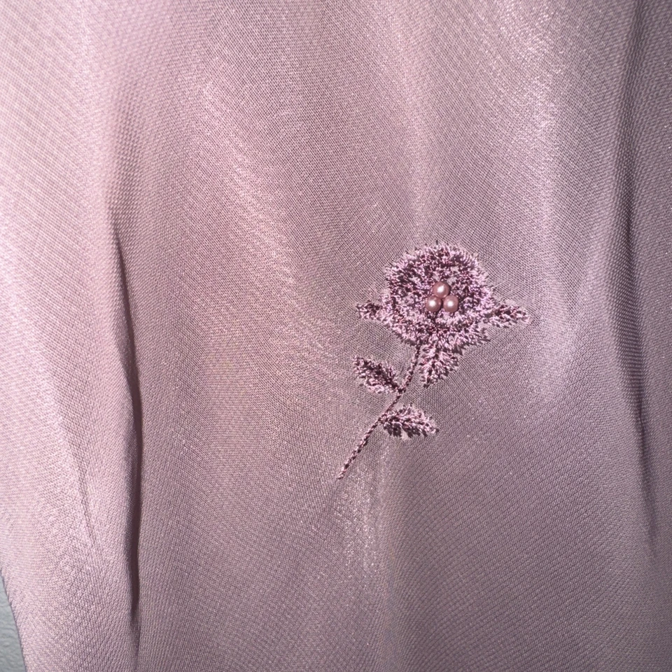 Vestido De Colección Valerie Steven’s Talla S Malva Púrpura Y2K Floral Gasa Cuentas Años 90 Foto 3 de 4